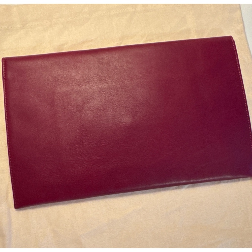 Jimmy Choo Burgundy Leather & Suede Envelope Clutch - Picture 4 of 6